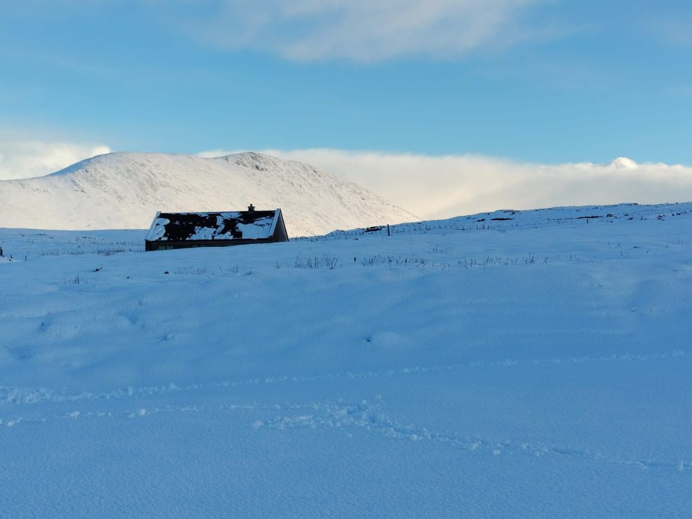 Picture shows snow on Achill Island