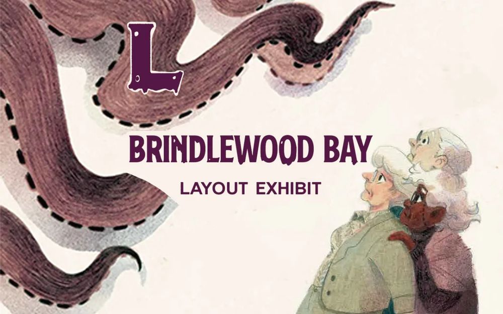 Brindlewood Bay cover with a drippy, spooky L for layout.