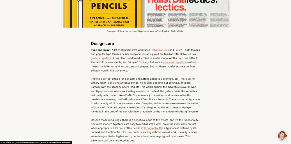 An excerpt from the article titled "Design lore."