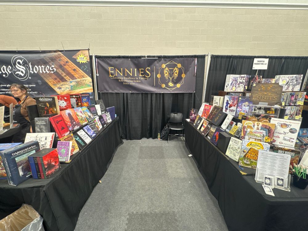 The ENNIES booth at Gen Con