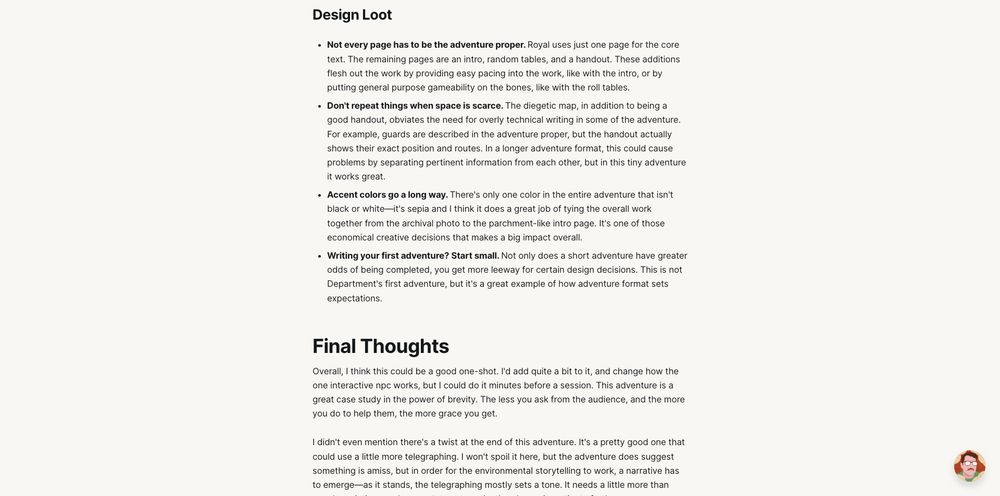 And excerpt from the article titled, "Design loot"