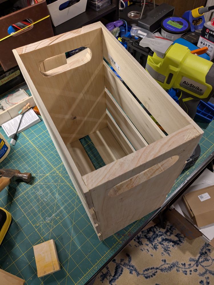 A completed wooden crate.