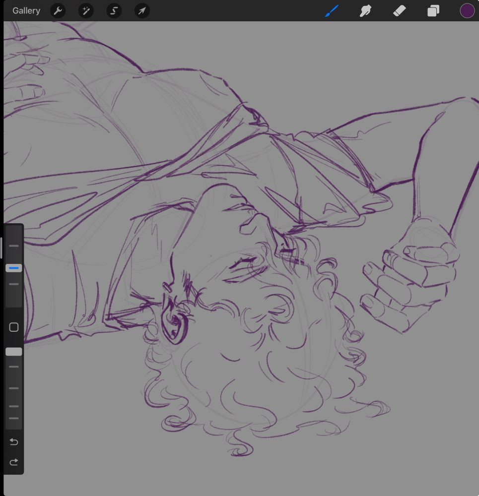 Nsfw sketch of my original character Nathan (he/him) sleeping with his shirt rolled up revealing his chest 