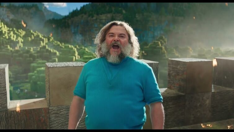 An image of Steve (Jack black) in the minecraft movie