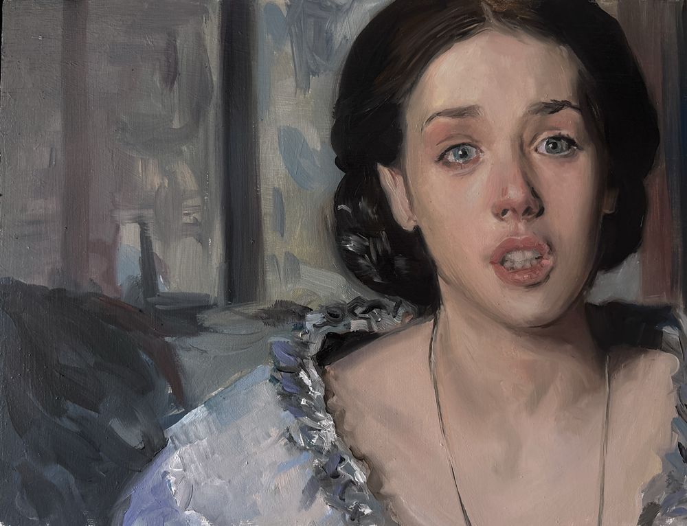 Oil painting of Isabelle Adjani