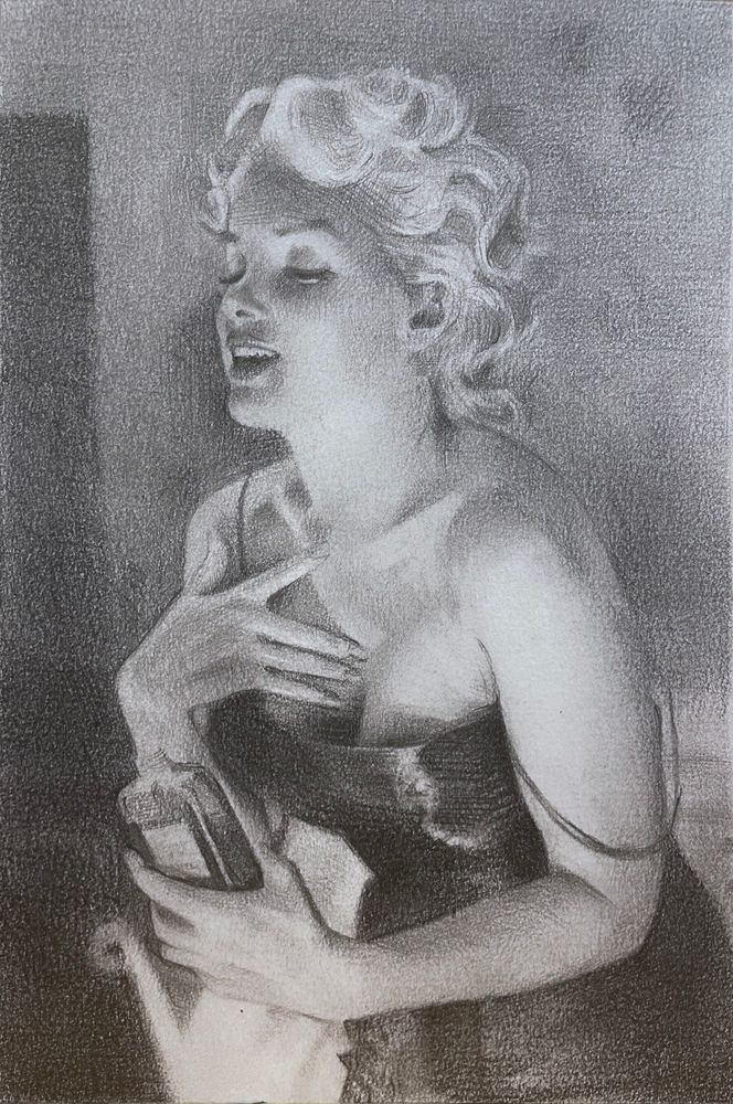 A drawing of Marilyn Monroe