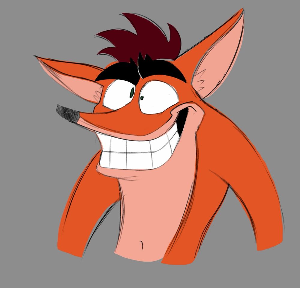 My first attempt of drawing crash ever. Based off the BRB version of crash