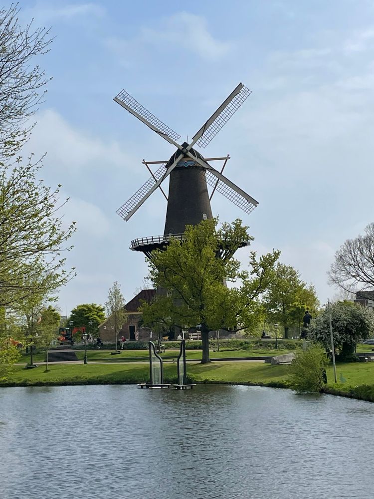 Windmill in downtown Leiden