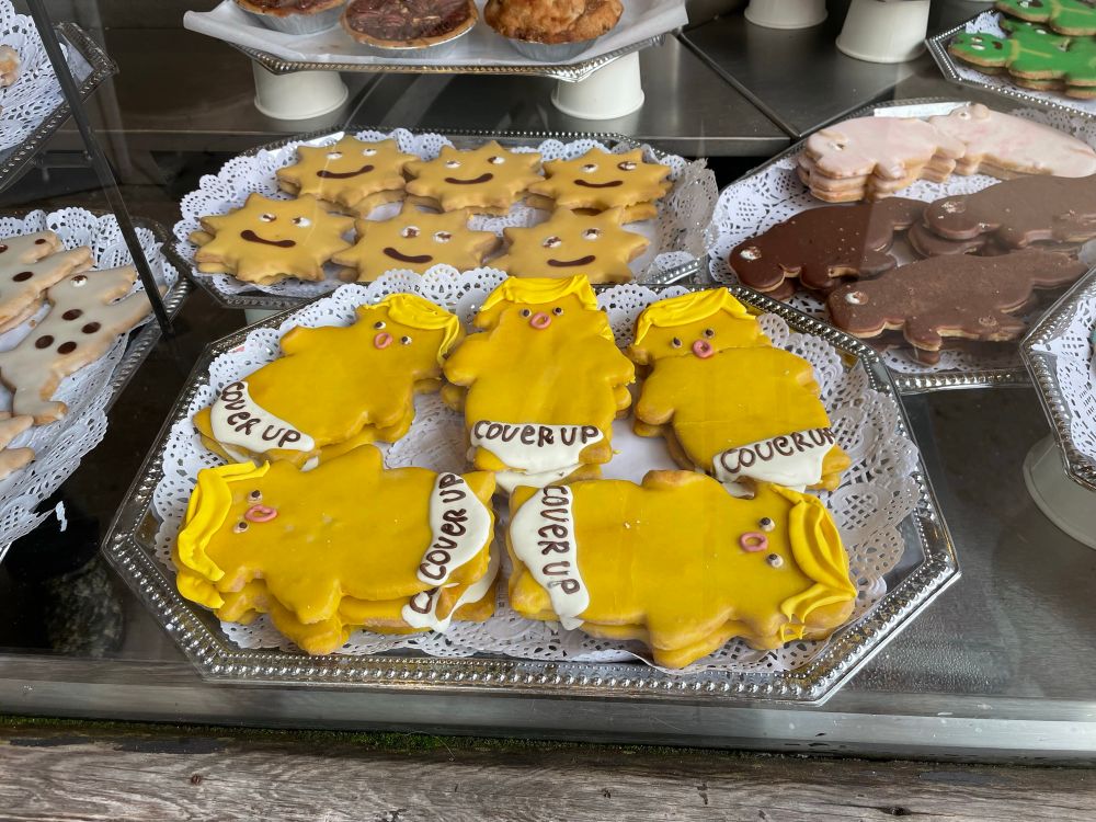 Trump Baby cookies with cover up written on the diaper. 