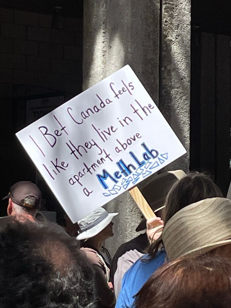 Handsoff San Diego sign, I bet Canada feels like they live in the apartment above a Meth Lab