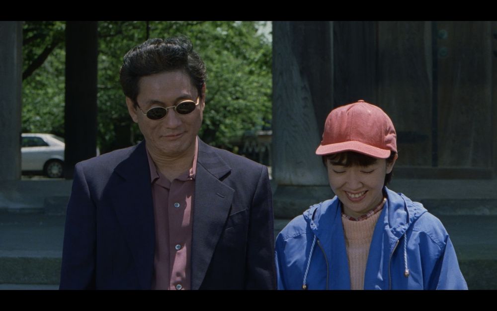 Takeshi Kitano et Kayoko Kishimoto dans le film Hana-bi