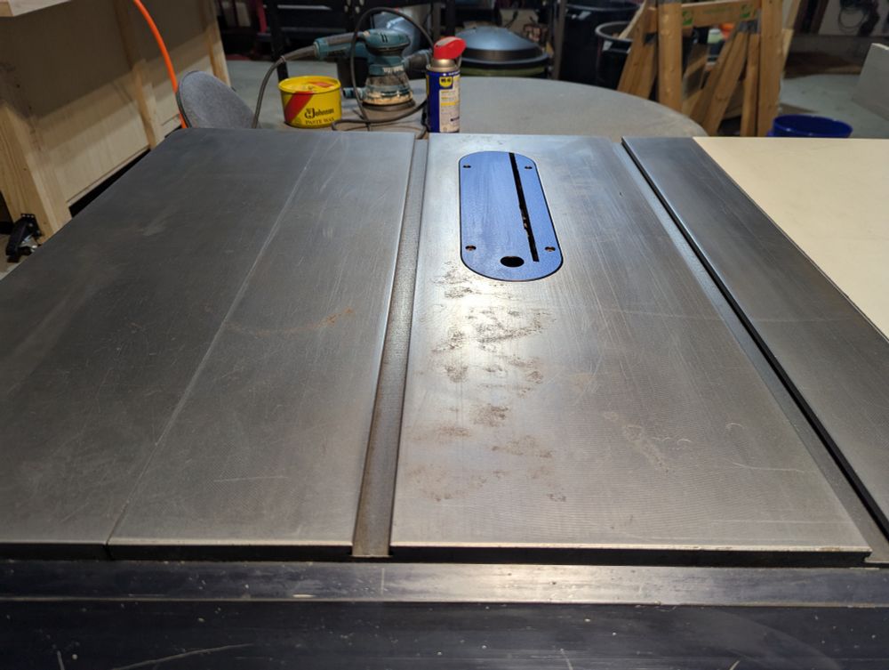 My table saw, a few visible rust left over spots after cleaning