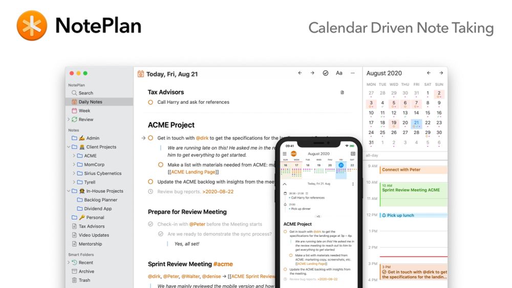 NotePlan - Your tasks, notes, and calendar. All linked in one place.