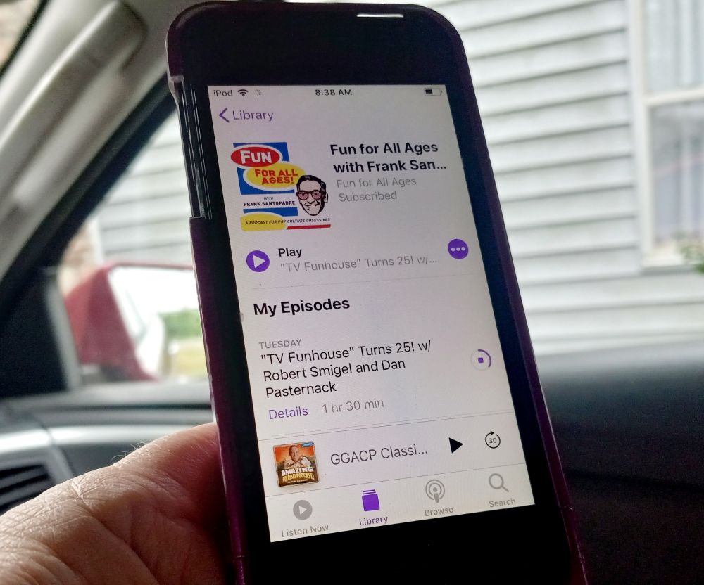 An old ipod attempting to download the 'Fun for all ages' podcast.