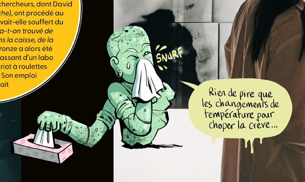 Une gros statue de Vishnou enrhumée : "Rien de pire que les changements de température pour choper la crève..."