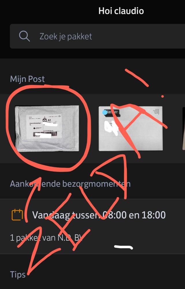 screenshot from postnl app showing tomorrow i get zelda totk in the mail. 