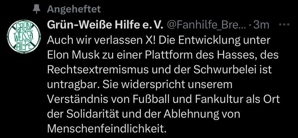 Statement der GWH zum verlassen von X