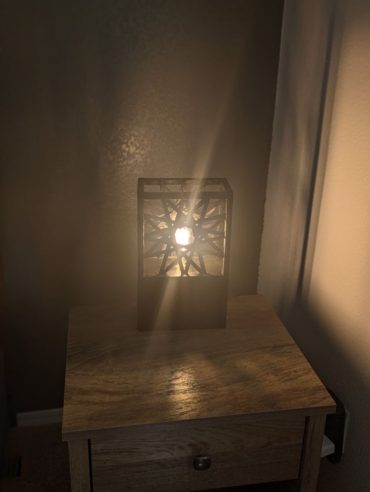 the same lamp turned on