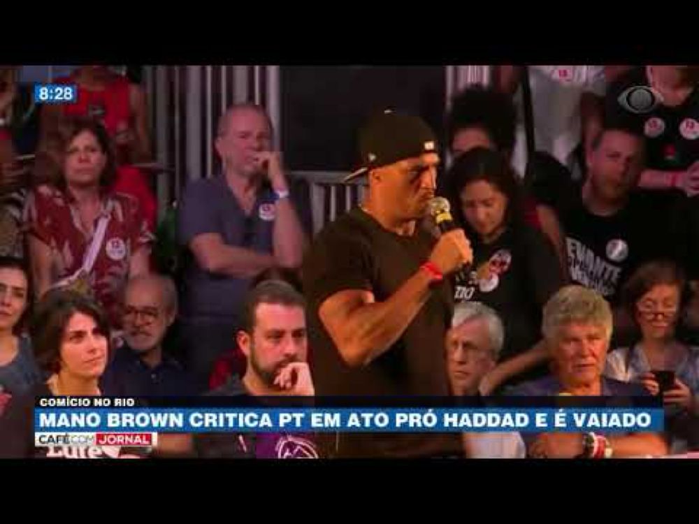 Mano Brown critica PT em ato pró-Haddad e é vaiado