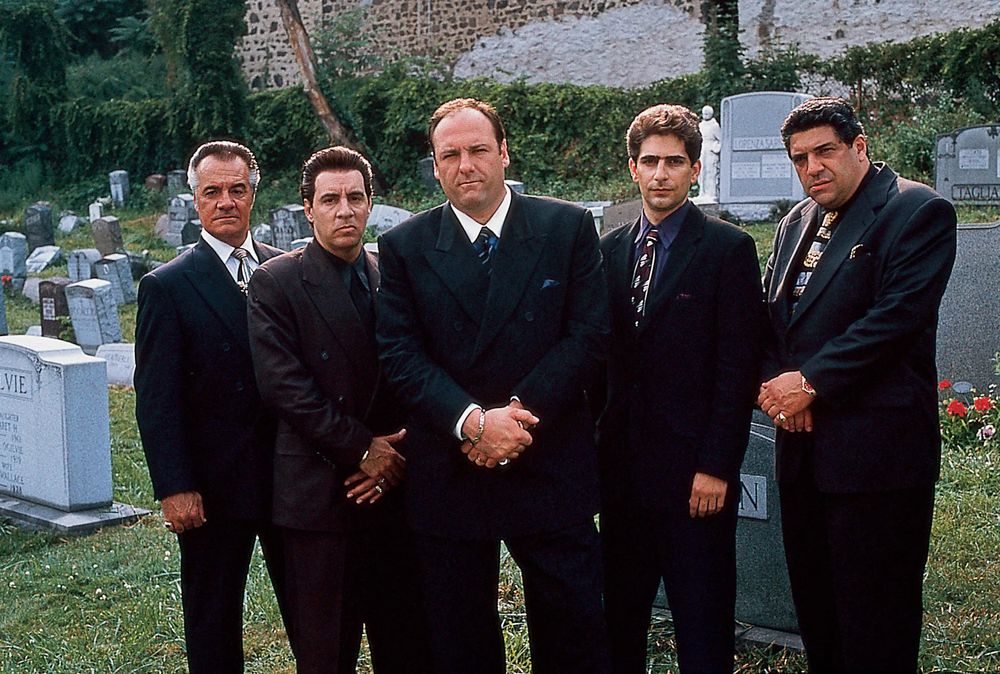 Tony Soprano and some of the mobsters in his gang from the hit HBO TV Drama, "The Sopranos"