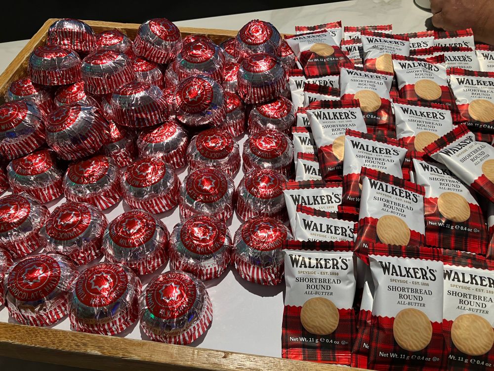 Scottish treats in the coffee breaks – Tunnock's Tea Cakes and shortbread too!
