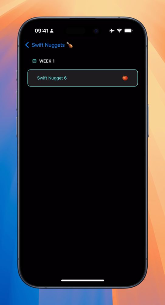 A screenshot of an iPhone Simulator showing a list with a custom section header