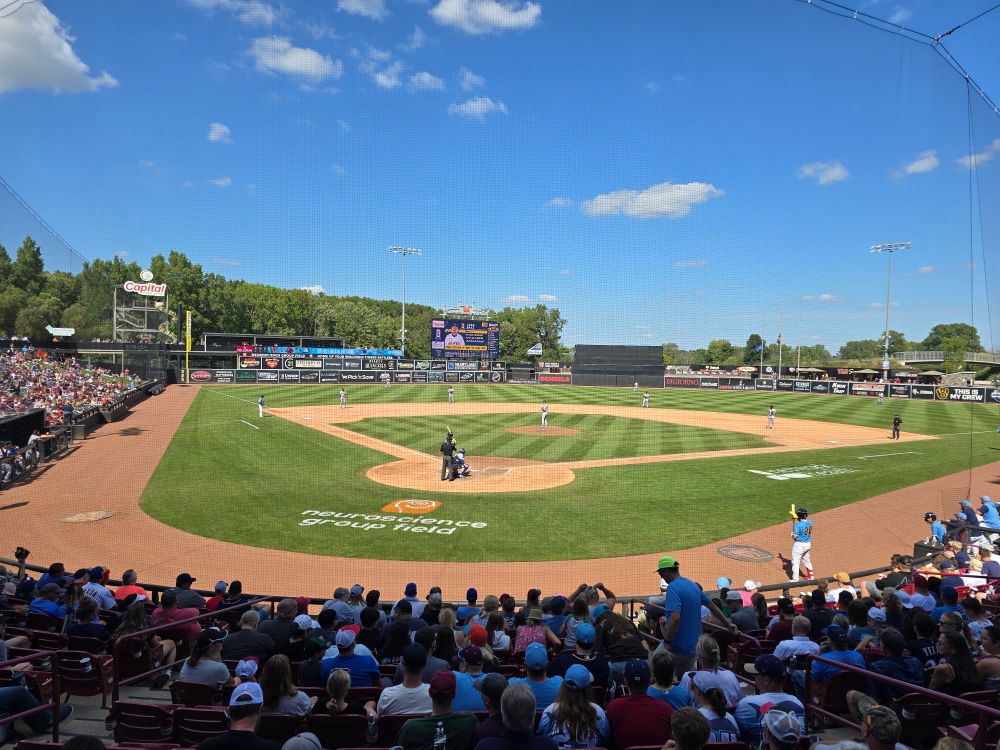 Photo of Neuroscience Field, home of the Wisconsin Timber Rattlers, who are at bat.