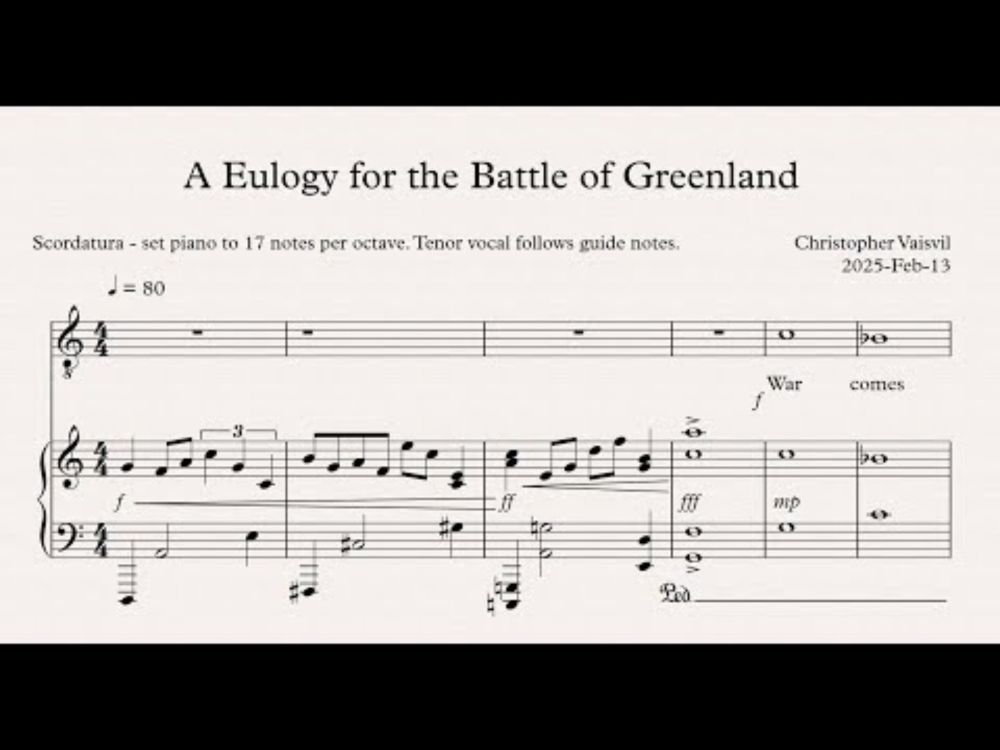 A Eulogy for the Battle of Greenland (17 notes per octave piano vocal animated score)