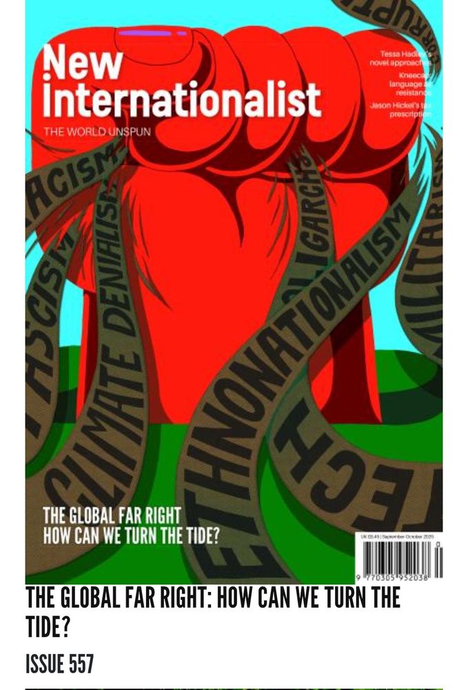 screengrab of the cover of the next edition of New Internationalist which is about the Global Far Right