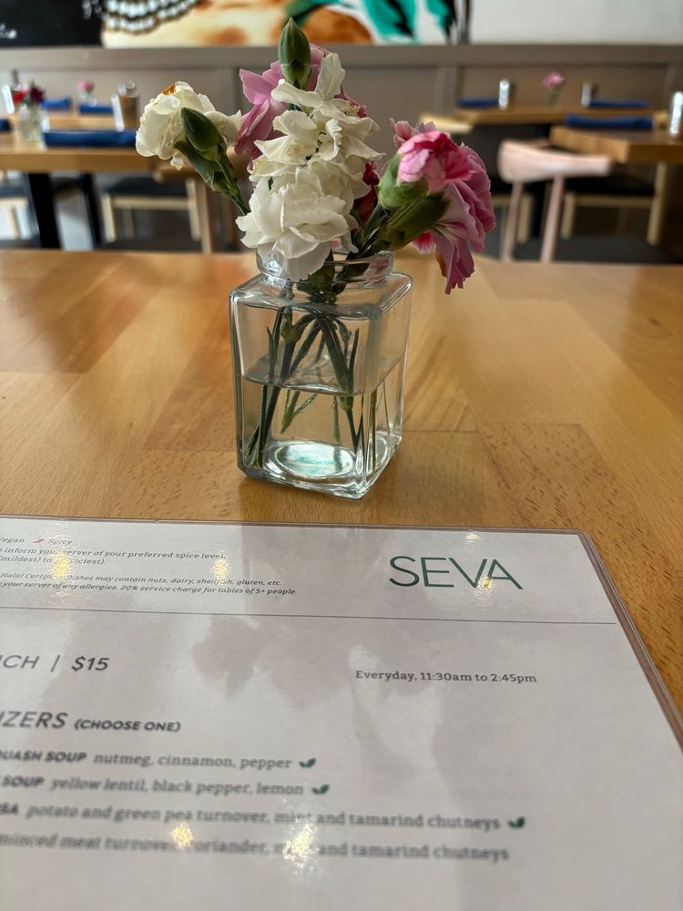 Seva menu and flower