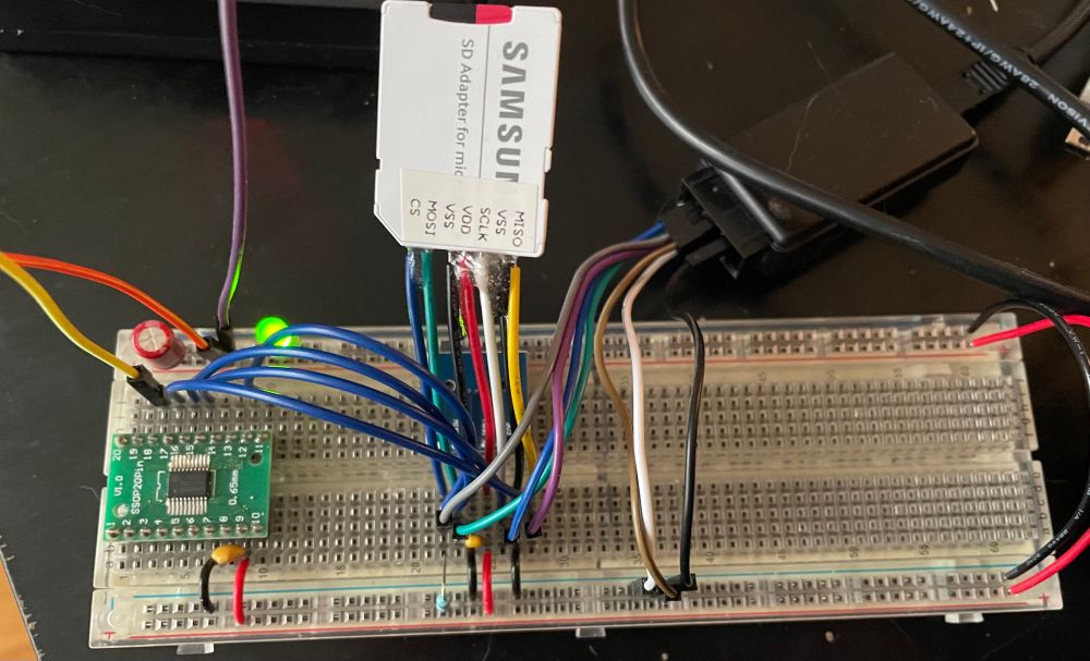A modified SD card adapter