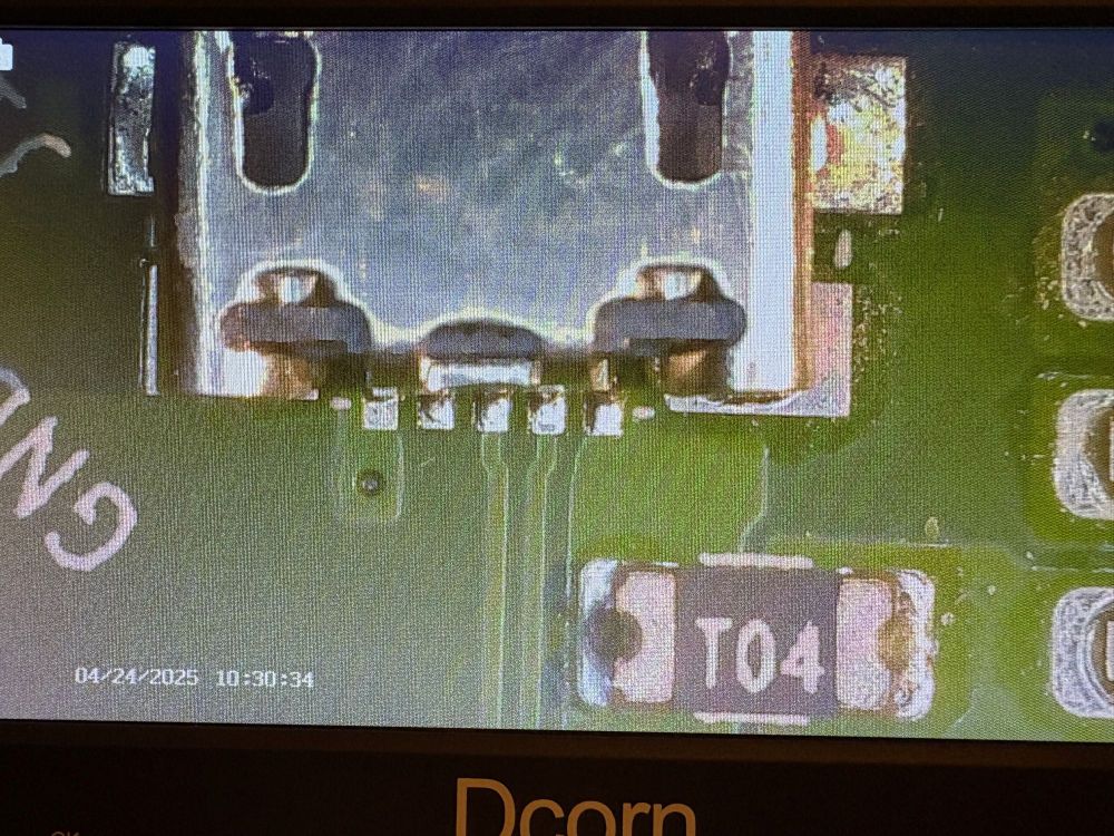 Close-up view of USB connector