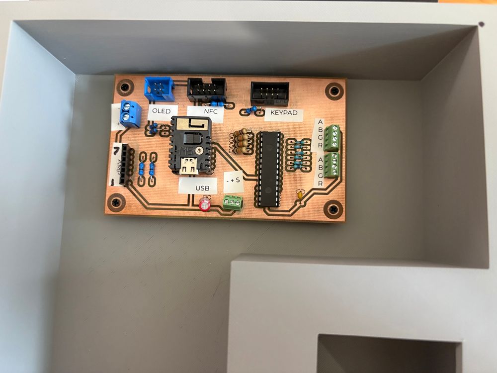 A printed circuit board in a 3d printed enclosure 