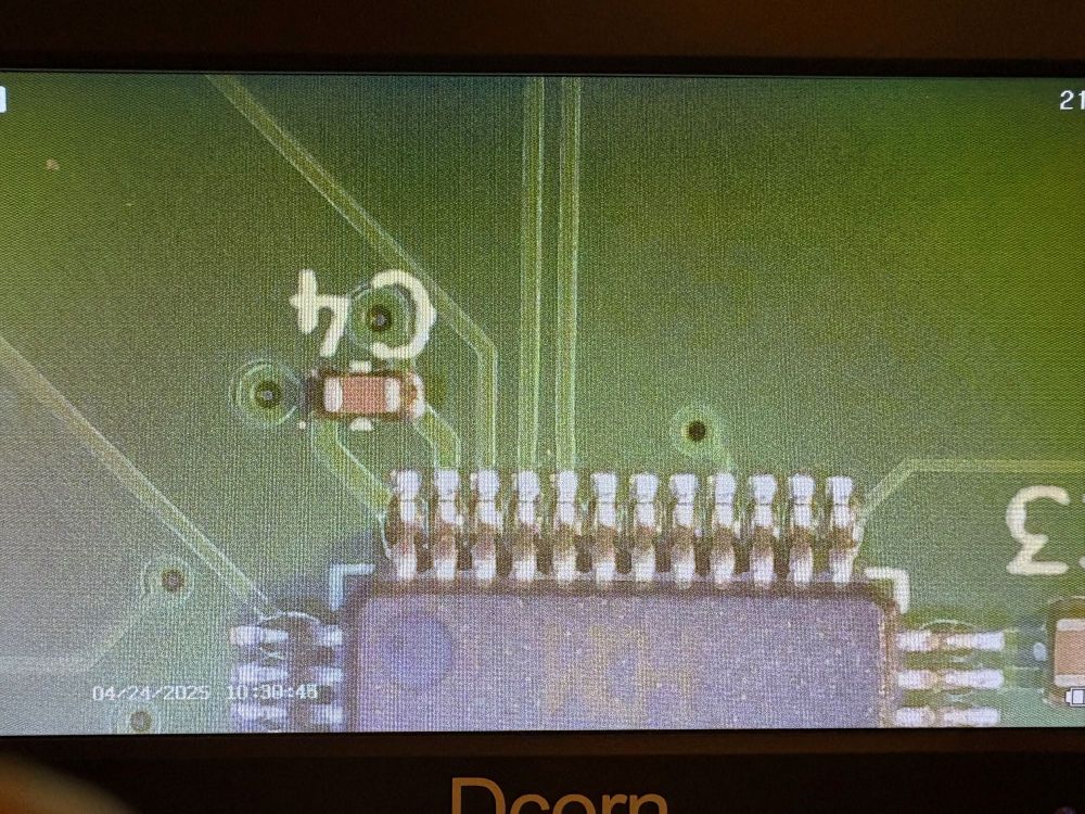 Close up view of MCU pins