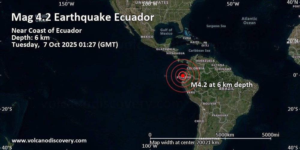 Moderate magnitude 4.2 earthquake at 6 km depth