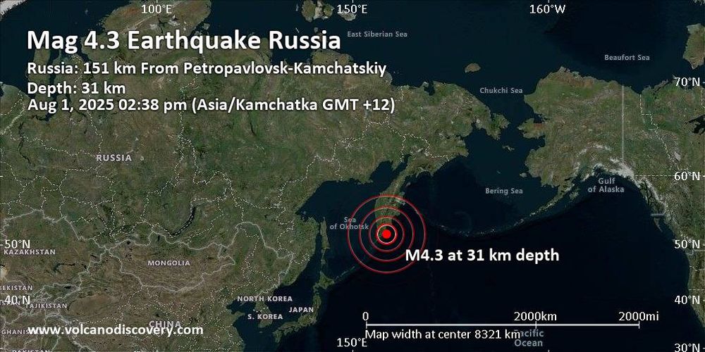 Moderate magnitude 4.3 earthquake at 31 km depth