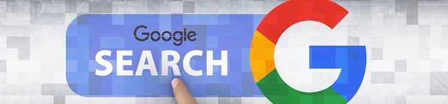 Illustration of a Google search concept with the "G" logo