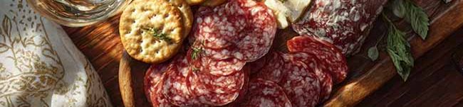 Photo of salami on a cutting board