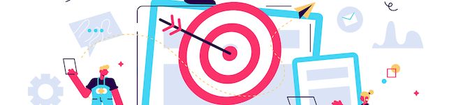 Illustration of a target on a laptop screen