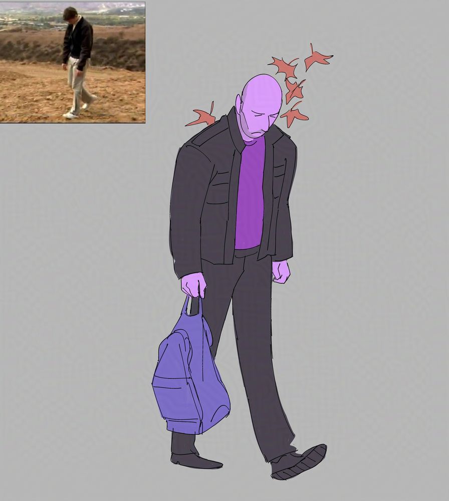 Steve from the 2025 April Fools video but it's an Arrested Development "Charlie Brown Sad Walk" joke.