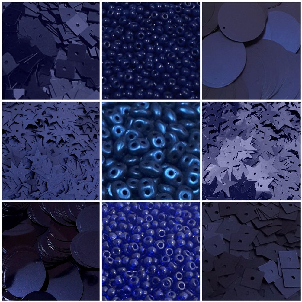 last week, we featured sequins and beads in dark shades of blue 