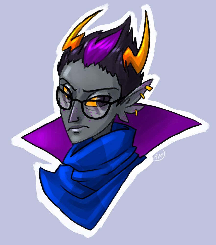 a portrait of eridan from homestuck