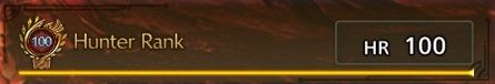 Monster Hunter Wilds hunter rank pop-up that reads 'HR 100'