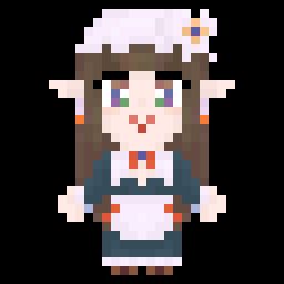 Tiny pixel sprite of a lil' elf gal!