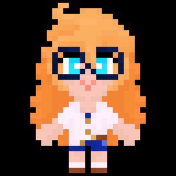 Tiny pixel sprite of a lil' superhero gal!