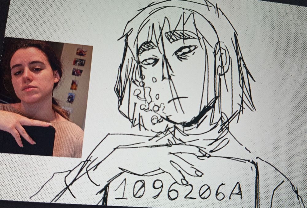 Esborrany de dibuix cutríssim però no tan cutríssim gràcies a l'Andrea que em va fer de referència