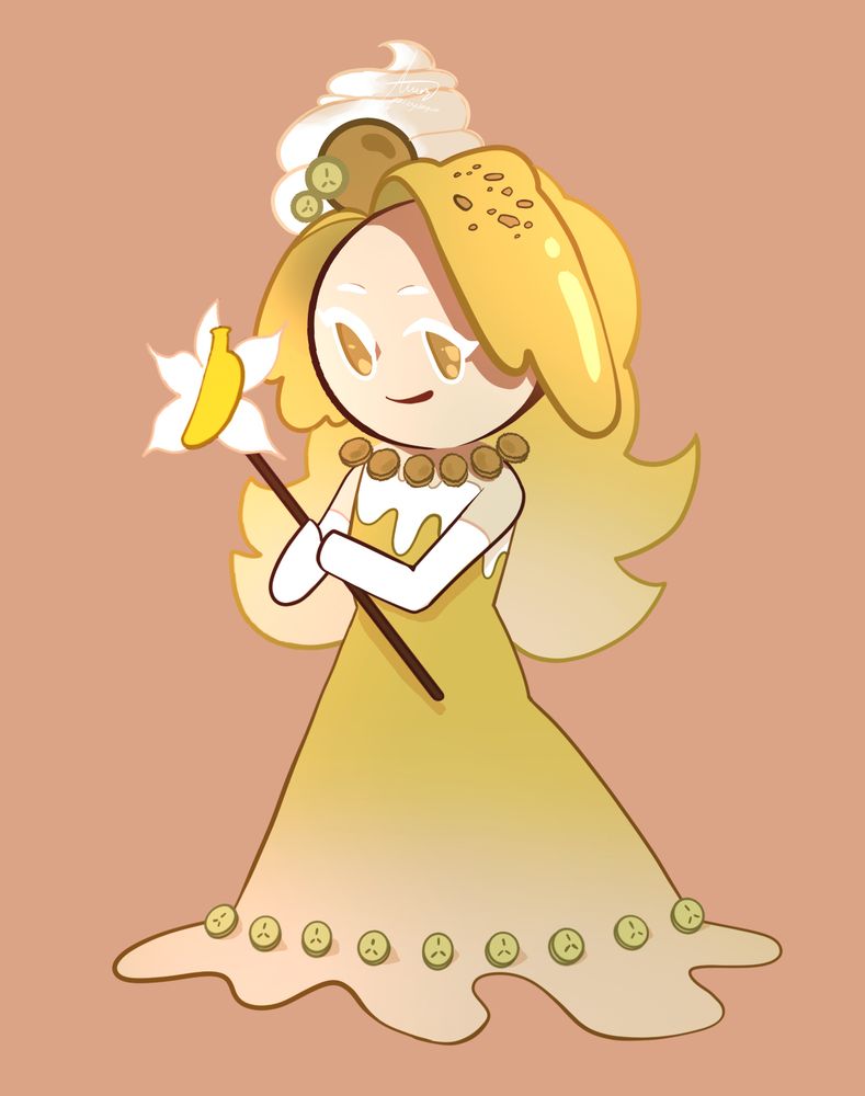 A cookie-run character, her name is banana pudding 