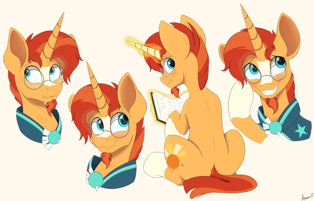 A collections of portraits of Sunburst from MLP:FiM.