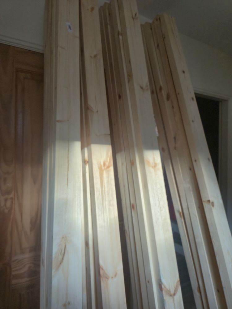 Another pile of shorter wood inside my house. 