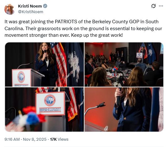 Kristi Noem campaigning in South Carolina